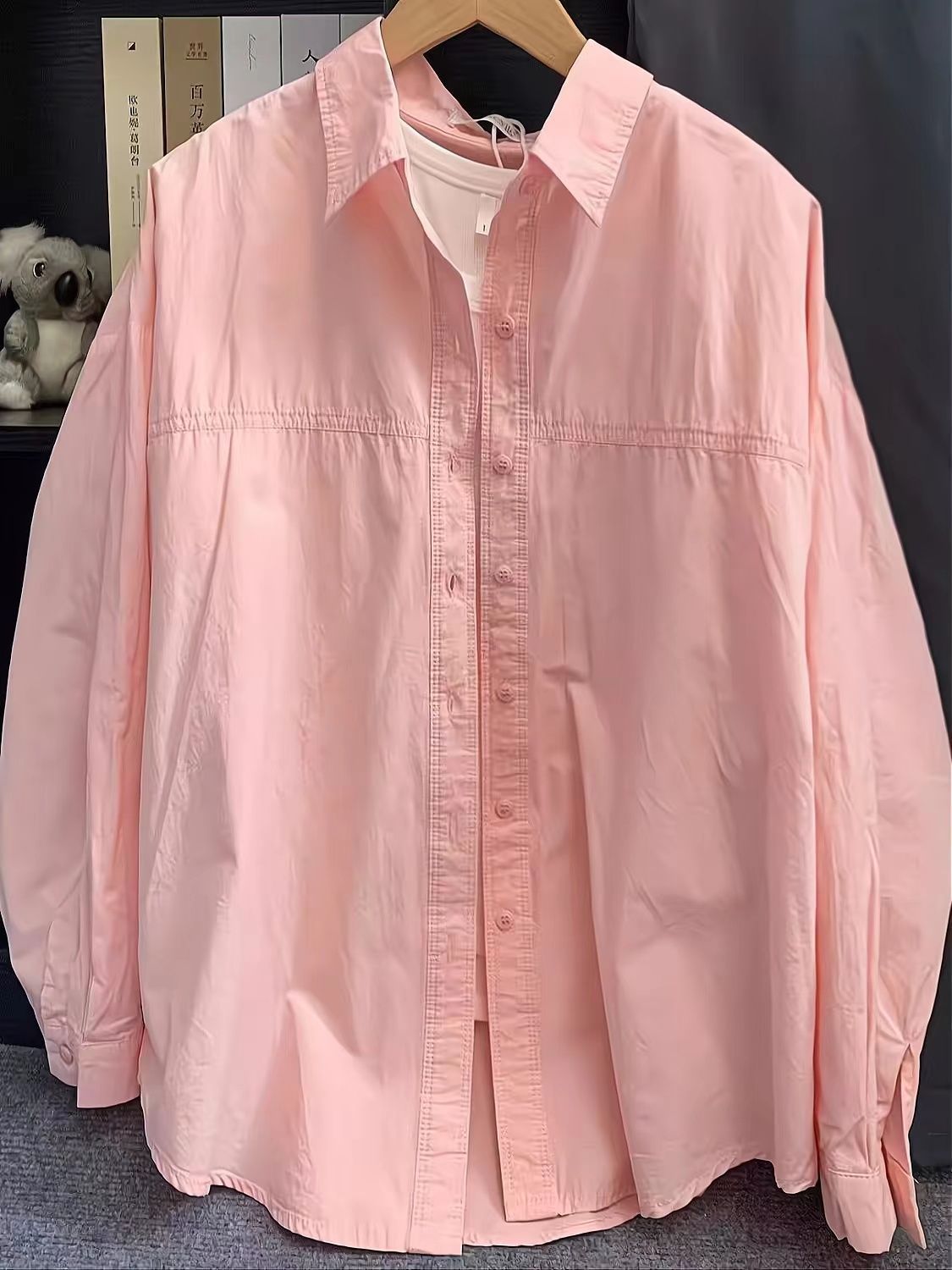 Modest Abaya Dress Women's Pure Cotton Shirt, Spring And Autumn Style, Korean Style, Solid Color, Polo Collar Cardigan, Casual, Loose, Thin, Summer_ecoleips.com