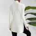 Wholesale Large-Size Women's High-Necked Cardigans With Slit, Fitted Base Layer, Striped Medium-Length Tops_ecoleips.com