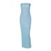 2023 Spring New Fashion Sexy Slim Fit Elegant Strapless Bright Color Dress Wholesale_ecoleips.com