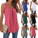 Women's Solid Color Crew Neck Swallowtail Vest T-Shirt Style Summer Fashion Discounted_ecoleips.com