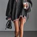 Women's Fashion Color Block Hooded Knit Sweater Long Sleeve Pullover Casual Streetwear Top_ecoleips.com