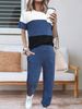 Women's Short Sleeve Round Neck Top And Pants 2-Piece Set Summer Casual Outfit Comfortable Breathable Daily Wear_ecoleips.com