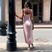 Summer New Style Knitted Slip Dress Casual Lazy Vacation Square Neck Pleated Women's Clothing_ecoleips.com