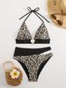 Sexy Leopard Print Bikini Set - Women's Fashion Swimwear For Beach & Pool, Strappy Backless Design With Removable Padding, XS-XXL"_ecoleips.com