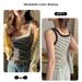Voya Pure Cotton Striped Color-blocked Square-neck Camisole For Women, Slim Fit, Sleeveless, Covers Side Breasts, Can Be Worn_ecoleips.com