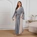Muslim Cuff Tassel Abaya Long Dress Fashion Elegant Linen Color Block Cover-up Robe_ecoleips.com