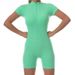 Women's Clothing Zipper Short Sleeved Yoga Suit Stretch Jumpsuit Women's Threaded Sports Tight Running Jumpsuit Outer Wear_ecoleips.com