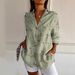 2026 Cross-Border Best-Seller 3D Color Block Print Pattern Autumn Casual Loose Shirt For Women, European And American_ecoleips.com