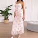 AD180 Cross-Border Early Spring Floral Print Lace Mesh Strap Fashionable Sweet Slim-Fit Dress_ecoleips.com