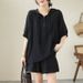 Women's Clothing Suit Short Sleeved Tops To Cover The Flesh Women's Loose Slimming Shorts Large Size Hooded Fat Mm_ecoleips.com