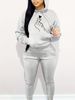 Women's Autumn And Winter Fashion Casual Heart Gesture Print Thick And Plush Warm Hooded Sweatshirt+sports Pants Set-782_ecoleips.com