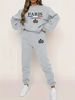 Women's Autumn And Winter Hip-hop Casual Street Paris Pattern Printed Round Neck Sports Shirt+sports Pants Set-563_ecoleips.com