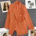 Women's Clothing Women's Double Breasted Blazer Loose Fit British Style Korean Spring Autumn Outerwear Long Sleeve For Formal & Casual_ecoleips.com