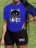 Summer Women's Casual Fashion Graphic Letter Print Loose T-shirt+shorts Two-piece Sportswear Suitable For Daily Wear-68_ecoleips.com