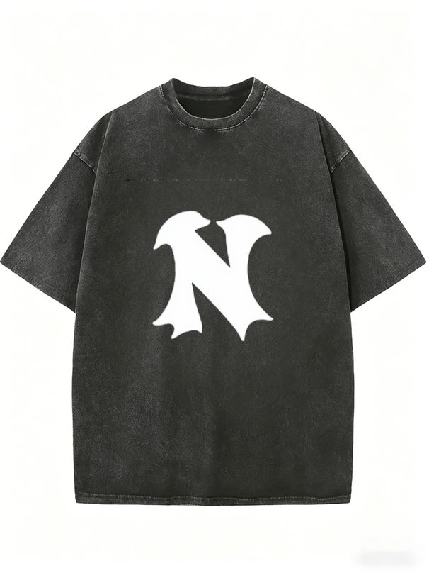 Women's Washed Oversized Fashion Top, Relaxed Silhouette Crew Neck T-Shirt_ecoleips.com