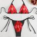 Women's Clothing High Waist Bikinis, Fixed Edition Printed Three Point Sexy Swimsuits_ecoleips.com