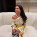 Women's 2025 New Elegant Fashion Positioning Bright Printed Cross Collar Off-shoulder Dress_ecoleips.com