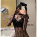 Women's Clothing White Half High Collar Lace Bottoming Shirt For Women Spring And Autumn 2025 New Style Inner Wear Tulle Thin Mesh Top_ecoleips.com