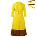 Verve D538 Autumn Winter Women's Suit Collar Fashion OL Elegant Pleated Dress_ecoleips.com