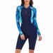 Women's Full-Body Zip-Up Wetsuit – Slim Fit Surfing & Swimwear (Navy Blue, S-2xl) Breathable & Quick-Dry_ecoleips.com