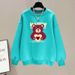 Women's American Style Fleece Lined Thickened Sweatshirt round Neck Loose Fit Fashionable Autumn Winter Top 2023_ecoleips.com