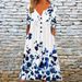 Women's Casual Loose Fit Printed Maxi Dress V‑Neck Long Sleeve Free Flowing Dress With Side Pockets_ecoleips.com