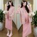 Autumn Winter New Korean Fashion Sweater Two-Piece Set Maternity Dress_ecoleips.com