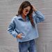 Women's Fleece Collar Short Loose Sweatshirt_ecoleips.com