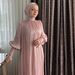 Elegant Long-Sleeve Ruffle Hem Dress For Women – Flowy Maxi Dress With 3D Texture (Multiple Colors & Sizes)_ecoleips.com