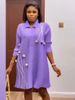 Plus Size Pleated Dress Autumn Wear Lapel Print Loose Slim Single-Breasted Cardigan For Women New Style_ecoleips.com