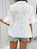 Kk New Collar Hollowed Out Embroidered Women's Short Sleeved Shirt With Casual Personality And Niche Top_ecoleips.com
