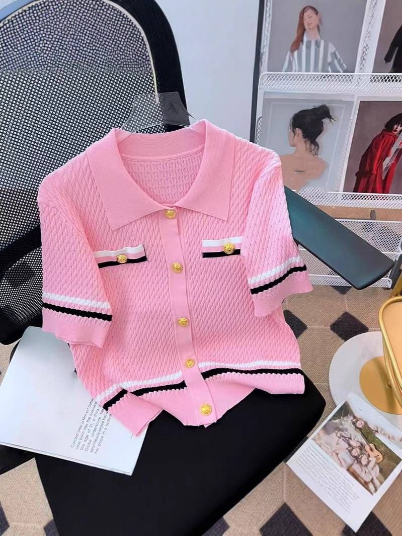 Women's Clothing Retro Niche Slim Fit Temperament Button Knitted Sweater Top_ecoleips.com