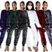 Women's Clothing Elegant Beaded Two-Piece Suit – V-Neck Jacket & High-Waisted Trousers Set"_ecoleips.com