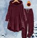Women's Fleece Hooded Tracksuit Set - Soft & Warm Long Sleeve Top With Pants, Casual Loungewear For Fall & Winter (Multiple Colors & Sizes)_ecoleips.com