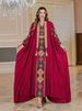 Modest Abaya Dress/Muslim Dress Women Elegant Embroidered Abaya Dress – Modest Long Sleeve Maxi Robe With 3D Floral Patterns (M-XXL)_ecoleips.com