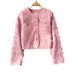 Women's Short Tweed Jacket 3D Floral Embroidery Elegant Blazer for Office Evening Beige Black Pink M L_ecoleips.com