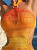 Women's Clothing Women's Sexy One Piece Swimsuit European American Style Hollowed Out Lace Halter Neck Tie Bikini_ecoleips.com