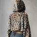 Women's Leopard Print Hooded Zip Up Jacket Long Sleeved Plush Sweatshirt Comfortable Outerwear Fashionable Streetwear_ecoleips.com