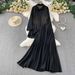 Women's French Style Rhinestone Two Piece Set Mid Length Collared Sun Protective Shirt & Loose Fitting Skirt Sophisticated Casual Fashion_ecoleips.com