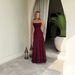Burgundy Slim Fit Evening Dress Style Elegant Sexy For Banquets New Women's Clothing_ecoleips.com