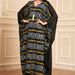 Loose Long Batwing Sleeve Tassel Embroidered Chiffon Dress Women's Muslim Fashion Robe_ecoleips.com
