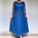 Lady O Neck Mesh Patchwork Loose Dress Autumn Vintage Embroidery Solid Color Party Dress Casual High Waist Commuting Long Dress_ecoleips.com
