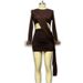 2023 Autumn New Foreign Trade European And American Design Spliced Sexy Waist-Revealing Slim-Fit Bodycon Dress_ecoleips.com