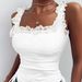 Women's Clothing Lace Stitching Pleated Top_ecoleips.com