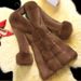Elegant Faux Fur Coat For Women - Long Sleeve, V-Neck, Mid-Length Winter Jacket With Detachable Fur Collar, Red/Black/White/Green/Grey/Khaki_ecoleips.com