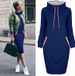 Women's Clothing Four Colors, Long Sleeved Turtleneck Sweatshirt Dress_ecoleips.com