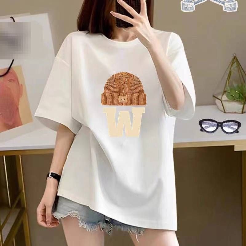 Unisex Pure Cotton Short Sleeve T-Shirt Korean Style Straight Shoulder Fashion Top For Students And Couples Versatile 200g_ecoleips.com