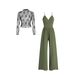 European And American Cross-Border Trade Spring Summer Lace Long Sleeve Camisole Slim Fit Jumpsuit V-Neck Wide-Leg Set_ecoleips.com