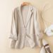 Original Foreign Trade Italian Women's Clothing Clearance Sale, Unbranded Cotton-linen Blazer, Loose Casual Long-sleeve_ecoleips.com