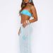 Women's Clothing Shirt Skirt Women's Summer Long Blue Translucent Sexy Hip Skirt_ecoleips.com